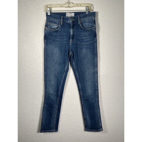 Free People Denim - Free People Slim Straight Hi-waist Jeans Medium wash Cotton Denim 27